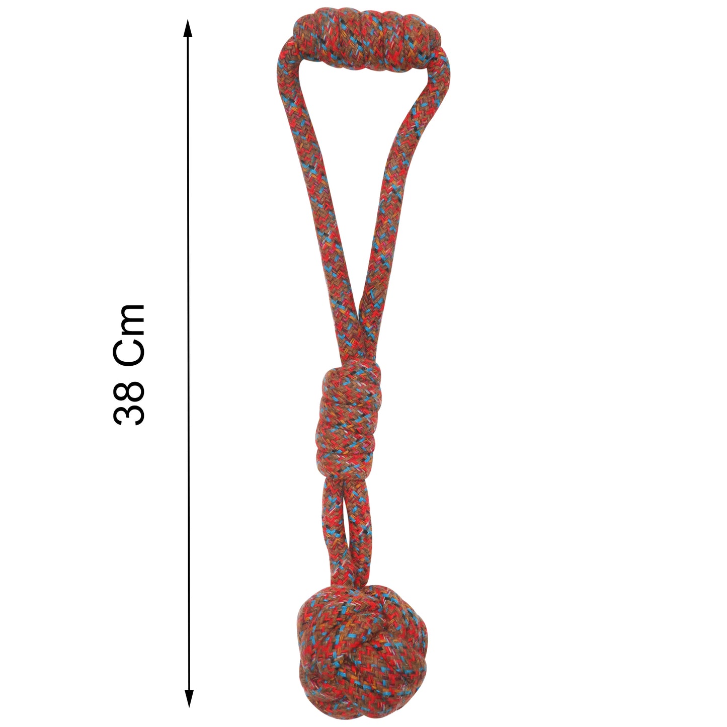 Rolloverforpaws Toy with Ball for Dogs | Interactive Fetch & Play Rop Toy for Small, Medium & Large Dogs | Multi Color