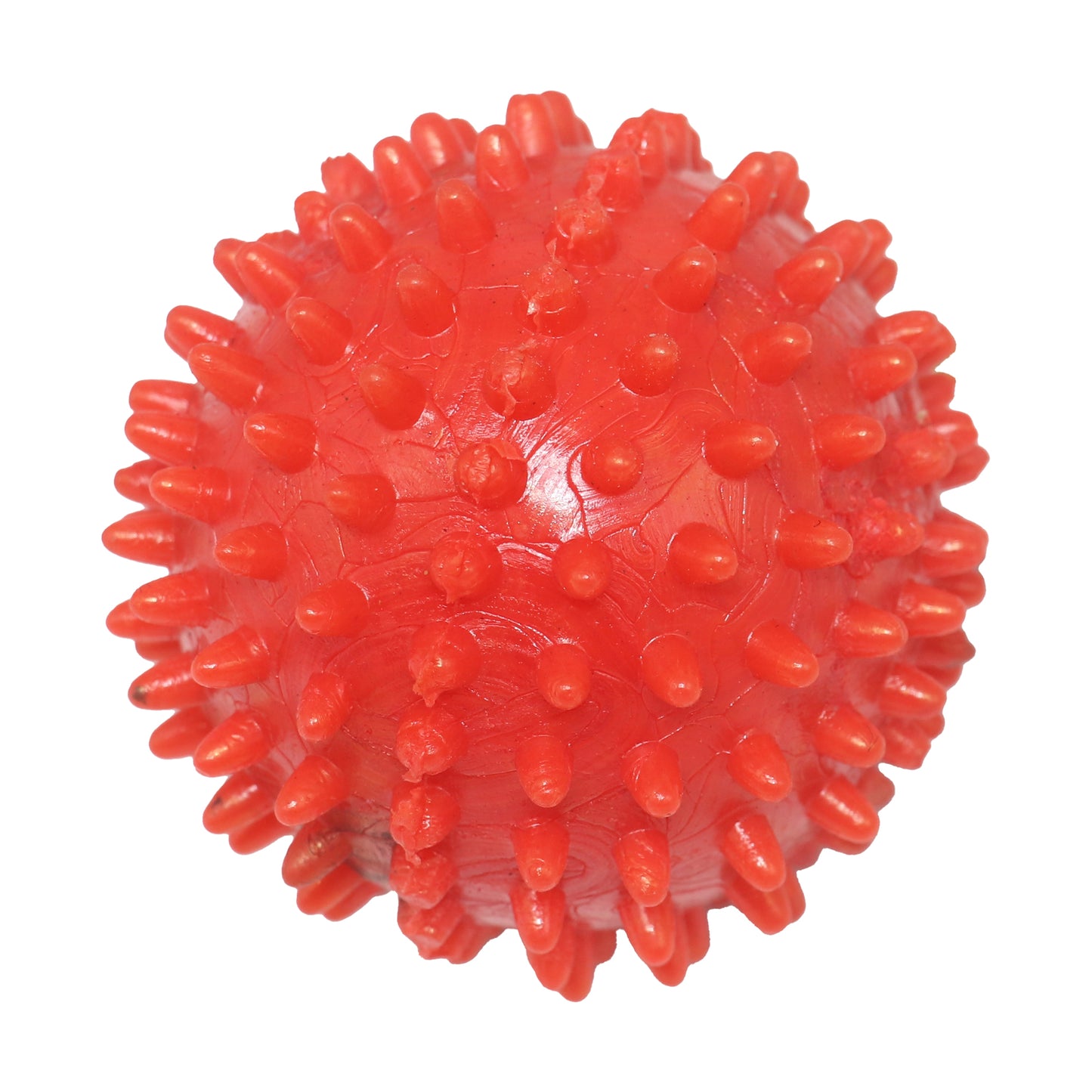 Rolloverforpaws Spiky Rubber Dog Chew Toy - 2.5 inch Durable, Soft, and Safe for Teeth & Gums with extra bounce | Interactive Fetch & Play Ball for Small, Medium & Large Dogs