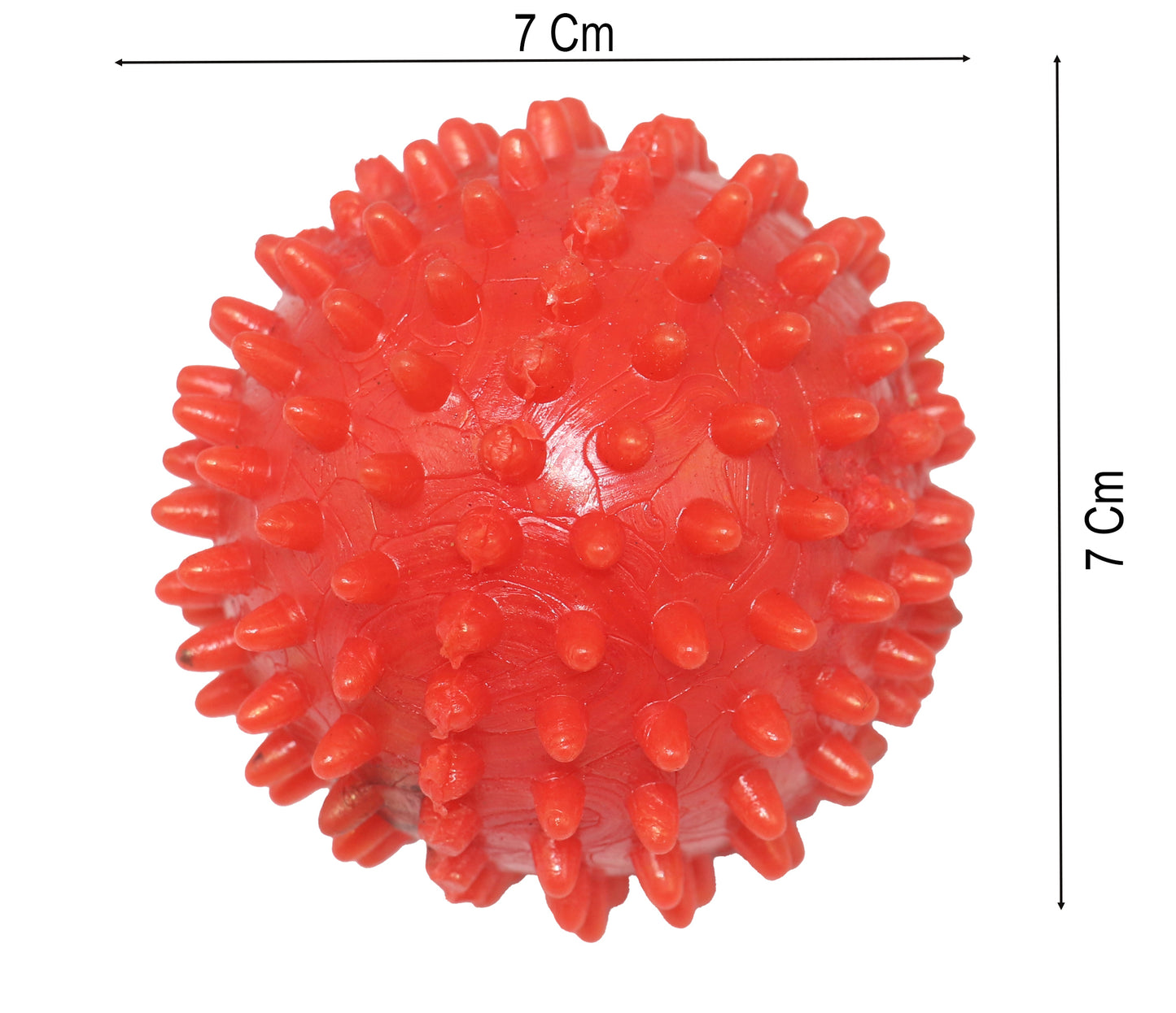 Rolloverforpaws Spiky Rubber Dog Chew Toy - 2.5 inch Durable, Soft, and Safe for Teeth & Gums with extra bounce | Interactive Fetch & Play Ball for Small, Medium & Large Dogs