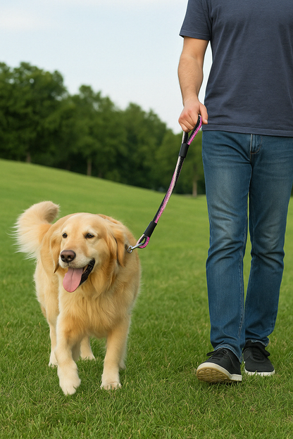 Heavy Duty Rope Dog Leash | Strong Leash for Medium & Large Dogs | Non-Slip Handle, Rustproof Hook, Tangle-Free Daily Leash for Walking & Training