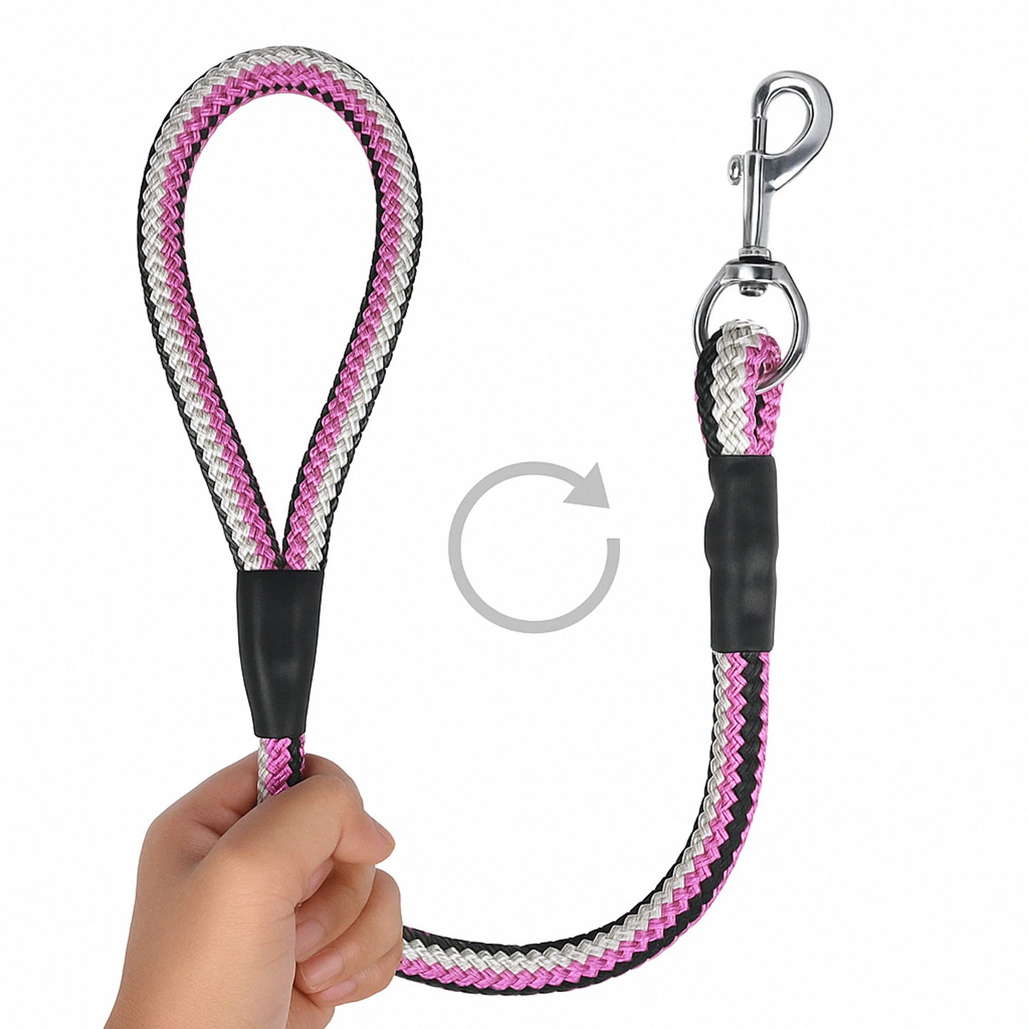 Heavy Duty Rope Dog Leash | Strong Leash for Medium & Large Dogs | Non-Slip Handle, Rustproof Hook, Tangle-Free Daily Leash for Walking & Training