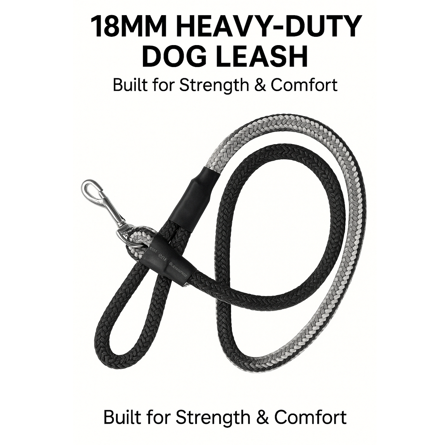 Heavy Duty Rope Dog Leash | Strong Leash for Medium & Large Dogs | Non-Slip Handle, Rustproof Hook, Tangle-Free Daily Leash for Walking & Training