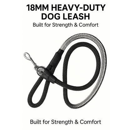 Heavy Duty Rope Dog Leash | Strong Leash for Medium & Large Dogs | Non-Slip Handle, Rustproof Hook, Tangle-Free Daily Leash for Walking & Training