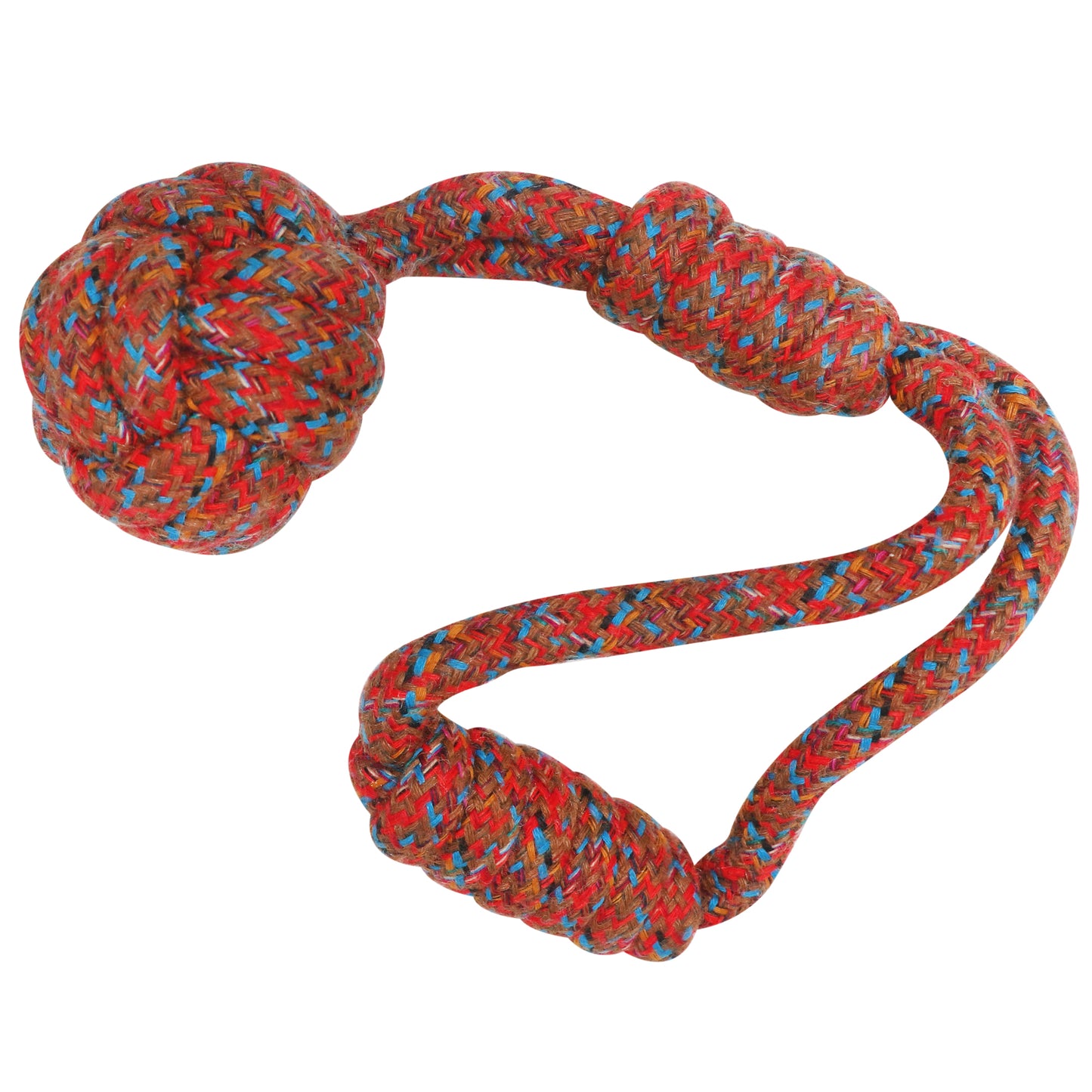 Rolloverforpaws Toy with Ball for Dogs | Interactive Fetch & Play Rop Toy for Small, Medium & Large Dogs | Multi Color