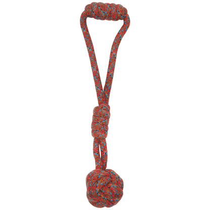 Rolloverforpaws Toy with Ball for Dogs | Interactive Fetch & Play Rop Toy for Small, Medium & Large Dogs | Multi Color