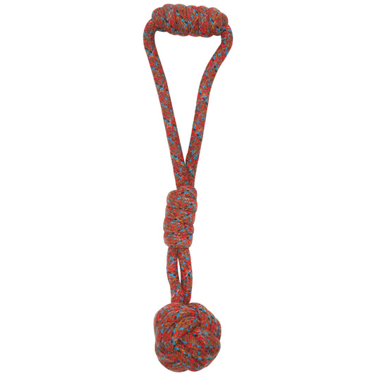 Rolloverforpaws Toy with Ball for Dogs | Interactive Fetch & Play Rop Toy for Small, Medium & Large Dogs | Multi Color