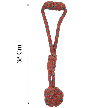 Rolloverforpaws Toy with Ball for Dogs | Interactive Fetch & Play Rop Toy for Small, Medium & Large Dogs | Multi Color