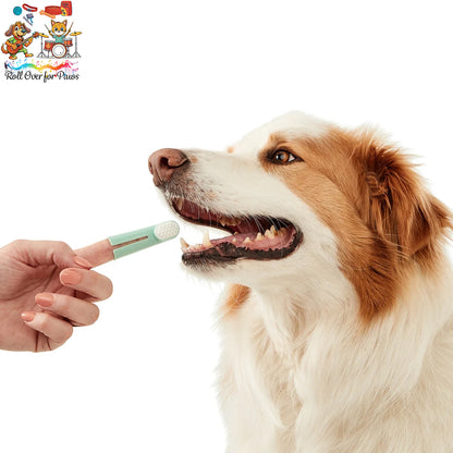 3-in-1 Dog Toothbrush Set | Long Dual-Head Brush & 2 Finger Brushes | Pet Dental Kit for Dogs & Puppies | Soft Bristles for Teeth Cleaning, Gum Massage & Oral Care