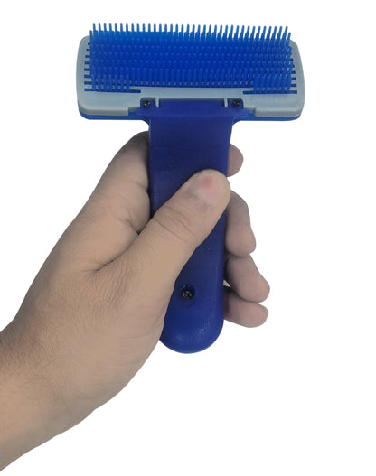 Self-Cleaning Slicker Brush for Dogs & Cats – Push Button Pet Grooming Brush for Long & Short Hair | Anti-Slip Handle, Tangle Remover & Deshedding Comb | Fur Release Brush for Easy Cleaning