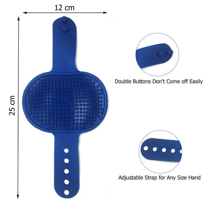 Dog Bathing Glove Scrubber for Pets – Adjustable Soft Silicone Grooming Brush for Dogs & Cats | Massaging Bath Mitt with Anti-Slip Design | Ideal for Hair Removal & Deep Cleaning During Bath