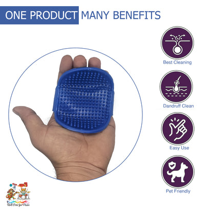 Dog Bathing Glove Scrubber for Pets – Adjustable Soft Silicone Grooming Brush for Dogs & Cats | Massaging Bath Mitt with Anti-Slip Design | Ideal for Hair Removal & Deep Cleaning During Bath