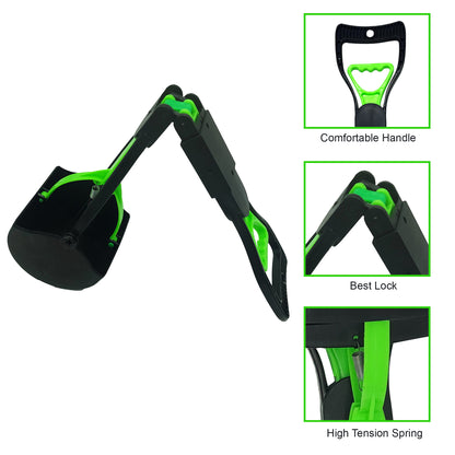Rolloverforpaws Dog Poop Scooper Folding , Pet Waste Potty Picker | Black & Green | Big Size