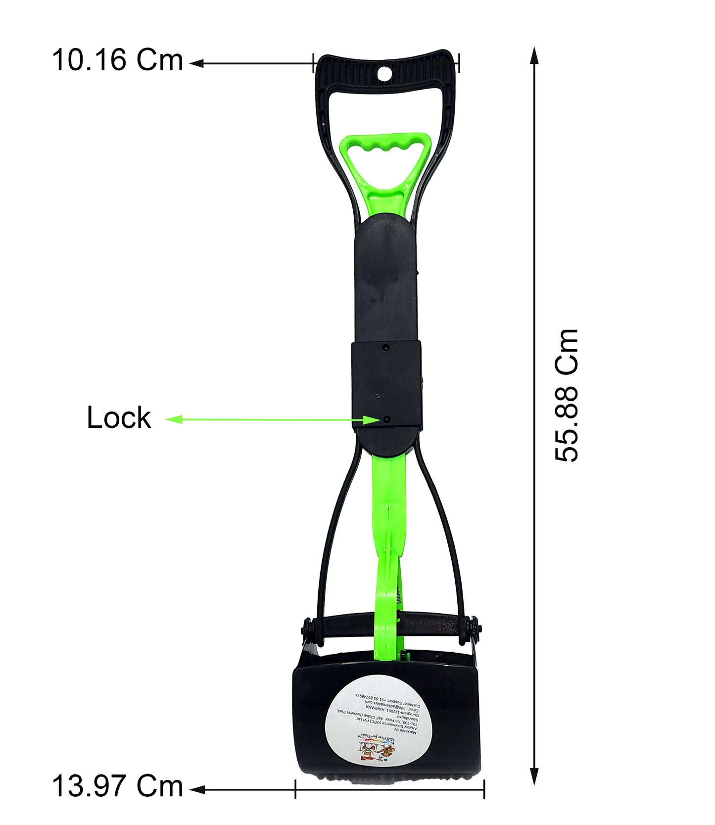 Rolloverforpaws Dog Poop Scooper Folding , Pet Waste Potty Picker | Black & Green | Big Size