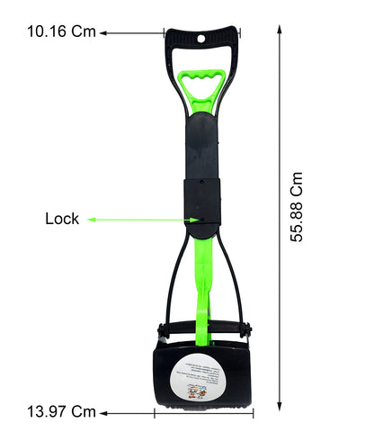 Rolloverforpaws Dog Poop Scooper Folding , Pet Waste Potty Picker | Black & Green | Big Size